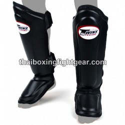 Protège-tibias double protections Twins SLG-10 CUIR "BLACK" | Protections