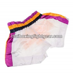Short de boxe thai Buakaw Banchamek "BFG4-5 WHITE PURPLE GOLD" | Shorts