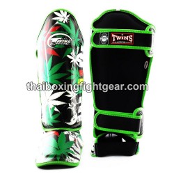 Protège-tibias double protections Twins FSGL10-54 CUIR "Grass" | Protections