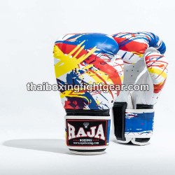 Raja Boxing Gants de boxe  Muay Thai "Paint White" | Gants