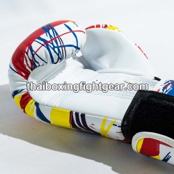 Raja Boxing Gants de boxe  Muay Thai "Paint White" | Gants