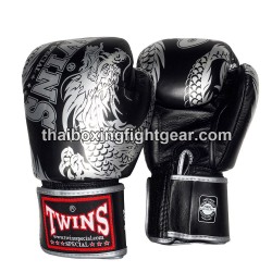 Gants de boxe thai Twins FBGVL3-49 "Dragon"noir argenté | Gants