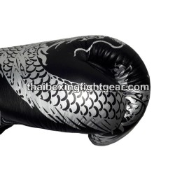 Gants de boxe thai Twins FBGVL3-49 "Dragon"noir argenté | Gants