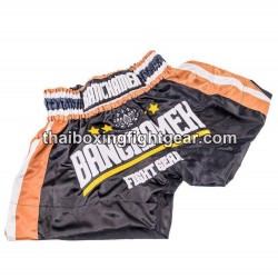 Short de boxe thai Buakaw Banchamek "BFG4-2 BLACK GOLD WHITE" | Shorts