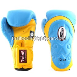 Gants de boxe thai Twins BGVL6 Jaune Turquoise | Gants