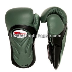 Gants de boxe thai Twins BGVL6 Olive noire | Gants
