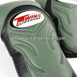 Gants de boxe thai Twins BGVL6 Olive noire | Gants