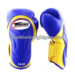 Gants de boxe thai Twins BGVL6 Or Bleu | Gants