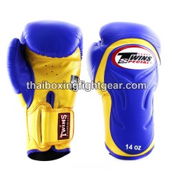 Gants de boxe thai Twins BGVL6 Or Bleu | Gants
