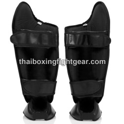 Fairtex SP8 Protèges Tibias de Muay Thai Cuir Noir | Protège-tibias