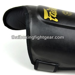 Fairtex SP8 Protèges Tibias de Muay Thai Cuir Noir | Protège-tibias
