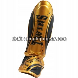 Protège-tibias double protections Twins FSGL-10 TW4  CUIR "Black Gold" | Protections