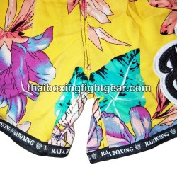 Short de Boxe Thai Raja Boxing "Flower Yellow" | Shorts Boxe Thai