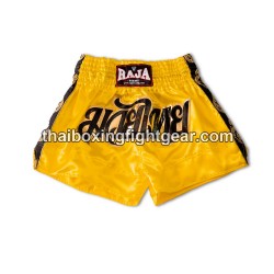 Short de Boxe Thai Raja Boxing Classic Jaune | Shorts Boxe Thai