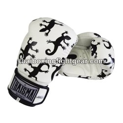 Gants de boxe thai Thaismai BG124 "LIZARD" Blanc | Gants