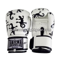 Gants de boxe thai Thaismai BG124 "LIZARD" Blanc | Gants