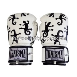 Gants de boxe thai Thaismai BG124 "LIZARD" Blanc | Gants