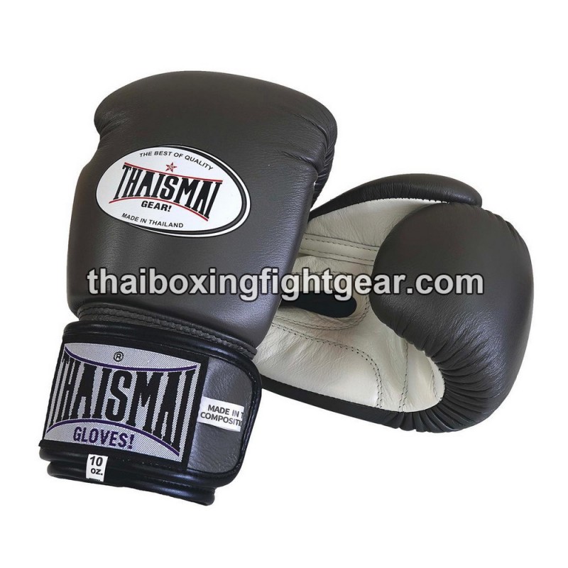 Gants de boxe thai Thaismai BG124 Gris Blanc | Gants