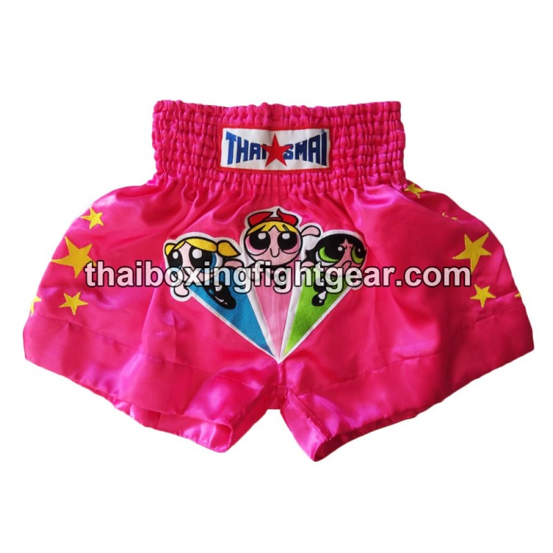 SHORT DE BOXE THAISMAI "Powerpuff" Rose | Shorts