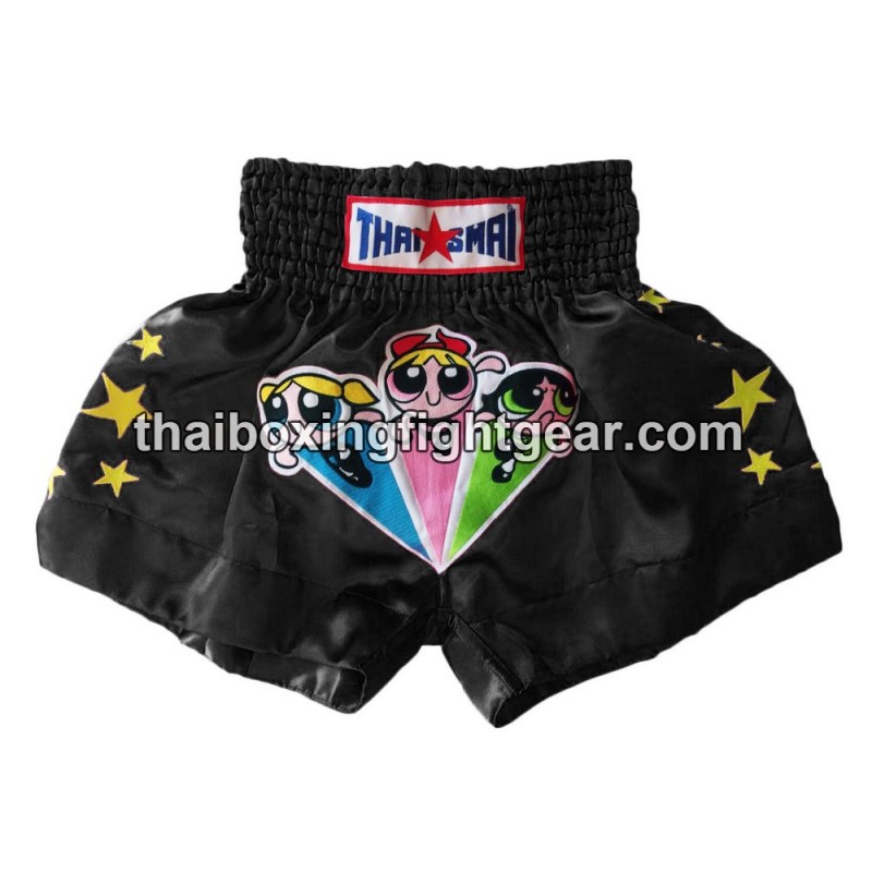 SHORT DE BOXE THAISMAI "Powerpuff" Noir | Shorts