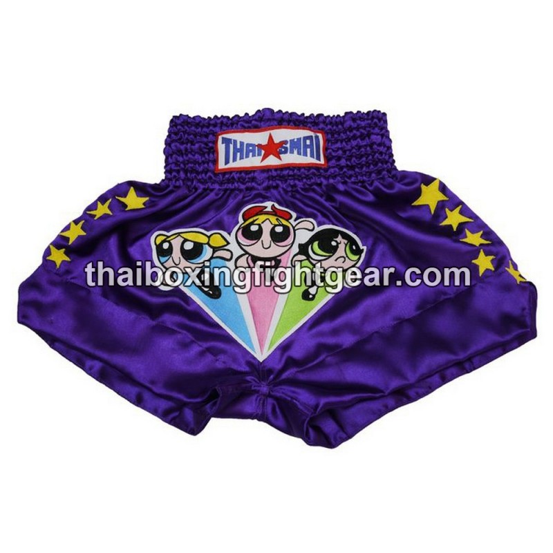 SHORT DE BOXE THAISMAI "Powerpuff" Violet | Shorts