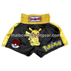 SHORT DE BOXE THAISMAI "Pokemon" Noir Jaune | Shorts