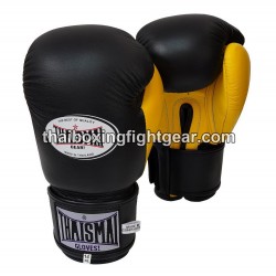Gants de boxe thai Thaismai BG124 Noir Jaune Thaismai - 1