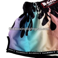 Short de Boxe Thai Raja Boxing "Rainbow Black" Raja - 6