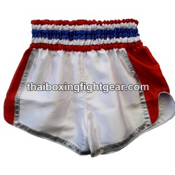 Short de boxe thai Wik-Rom blanc / rouge | Shorts Boxe Thai
