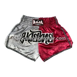 Short de Boxe Thai Raja Boxing "Bi-Color Silver Red" Raja - 1