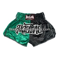 Short de Boxe Thai Raja Boxing "Bi-Color Green Black" Raja - 1
