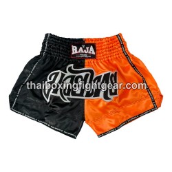 Short de Boxe Thai Raja Boxing "Bi-Color Black Orange" Raja - 1