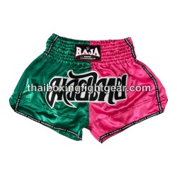 Short de Boxe Thai Raja Boxing "Bi-Color Green Pink" Raja - 1