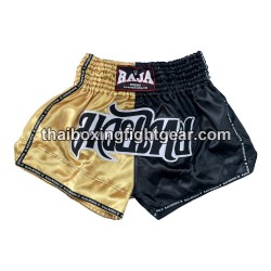 Short de Boxe Thai Raja Boxing "Bi-Color Gold Black" Raja - 1
