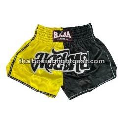 Short de Boxe Thai Raja Boxing "Bi-Color Yellow Black" Raja - 1