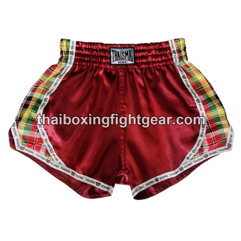 SHORT DE BOXE THAISMAI  "Paa Kao Maa Dark Red" Thaismai - 1