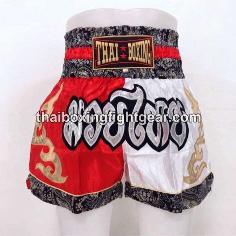 Short de boxe: Thaiboxing "Rouge & Blanc" Thai Boxing - 1