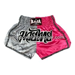 Short de Boxe Thai Raja Boxing "Bi-Color Silver Pink" Raja - 1