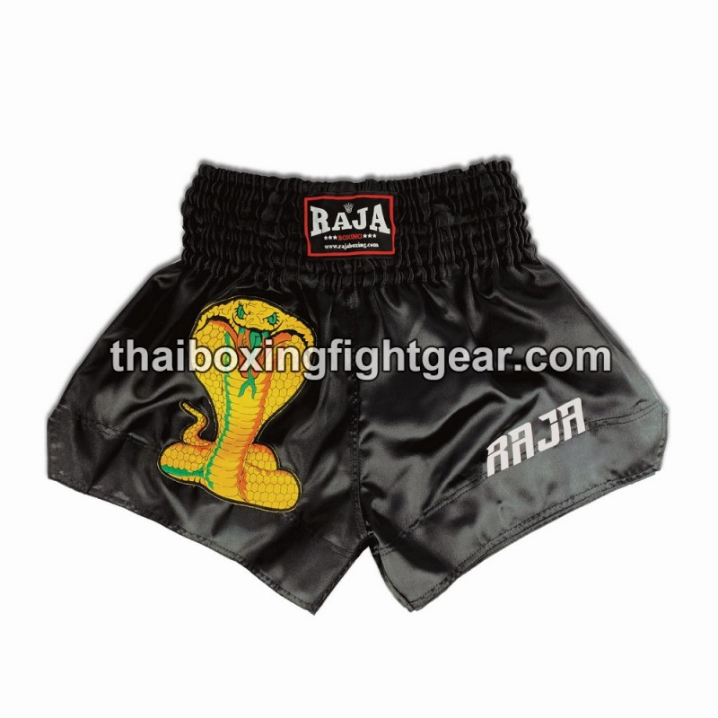 Short de Boxe Thai Raja Boxing "Snake" Noir Raja - 1