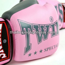 Gants de boxe thai Twins "BGVL3-2TA Pink Grey" Twins - 4