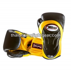 Gants de boxe thai Twins BGVL6 "Black Yellow" Twins - 1