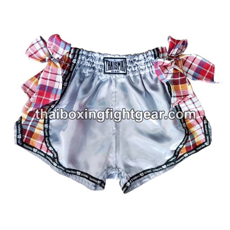 SHORT DE BOXE THAISMAI  "Ribbon Silver" Thaismai - 1