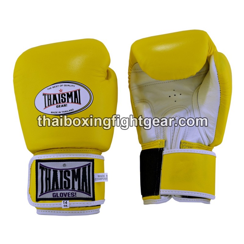 Gants de boxe thai Thaismai BG124 "Yellow White" Thaismai - 1