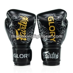 Gants De Boxe Fairtex  "Edition Limitée'' GLORY BGVG3 Black Silver Fairtex - 1