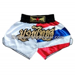 SHORT DE BOXE THAISMAI  "Thai Flag White" Thaismai - 1