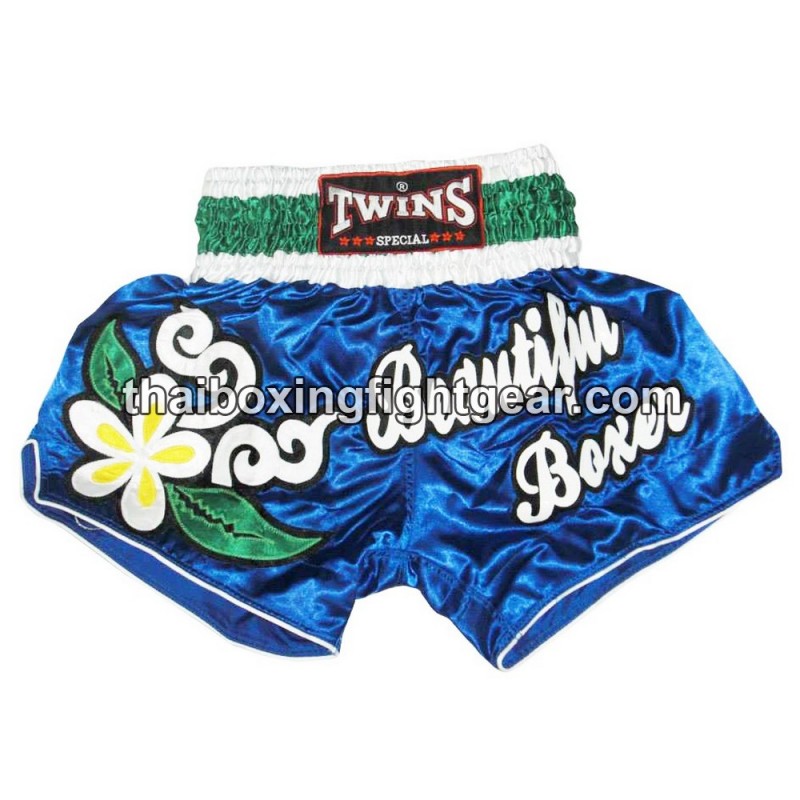 SHORT DE BOXE THAI TWINS "Beatuful Boxer Blue" Twins - 1