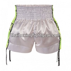 Short de Boxe Thai "MuayThai" Top King TKTBS-201 Blanc Vert Top King - 2