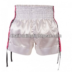 Short de Boxe Thai "MuayThai" Top King TKTBS-201 Blanc Rose Top King - 2