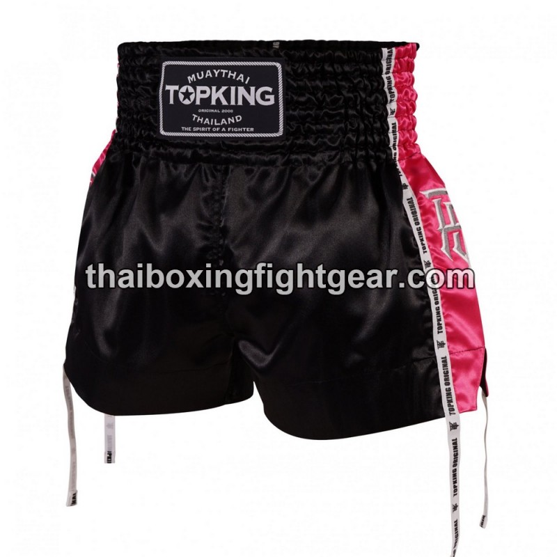 Short de Boxe Thai "MuayThai" Top King TKTBS-202 Noir Rose Top King - 1