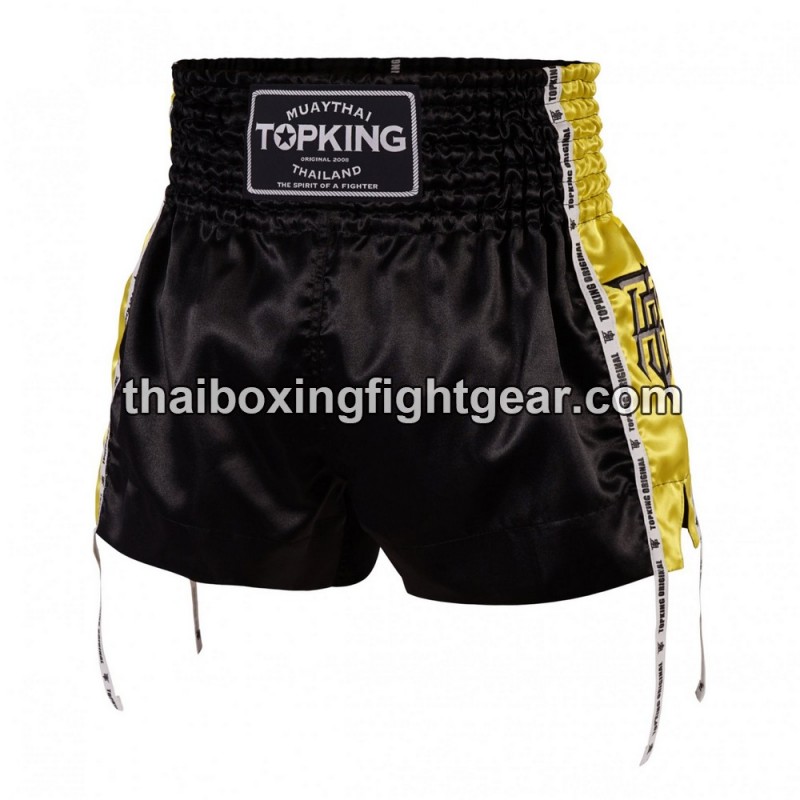Short de Boxe Thai "MuayThai" Top King TKTBS-202 Noir Jaune Top King - 1